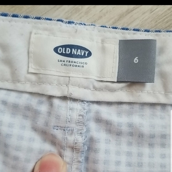 Old Navy Preppy Pinup Cotton blue gingham shorts size 6 - Picture 3 of 9